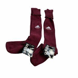 2 Pairs Adidas Maroon Adult Sport Socks NWT